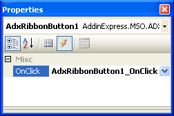 Handling the Click event of a ribbon button