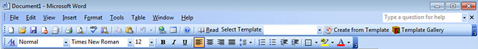 The custom toolbar integrated with the standard Word toolbar